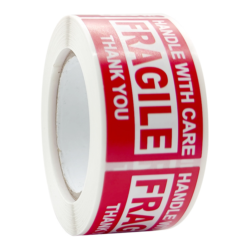 Sticker Label Roll - 1 Roll Fragile English Warning Label