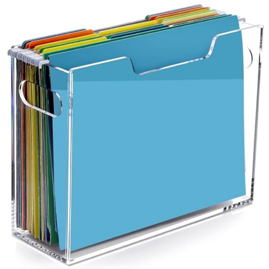 File Folder Hanging - Clear Acrylic Hanging File Organizer Box