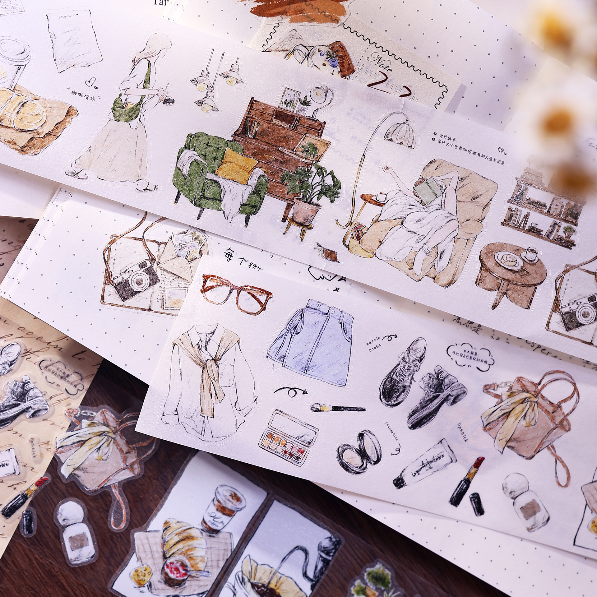XiaoBaiJia Studio Vintage Girl - огляд і ціна Washi Tape Set