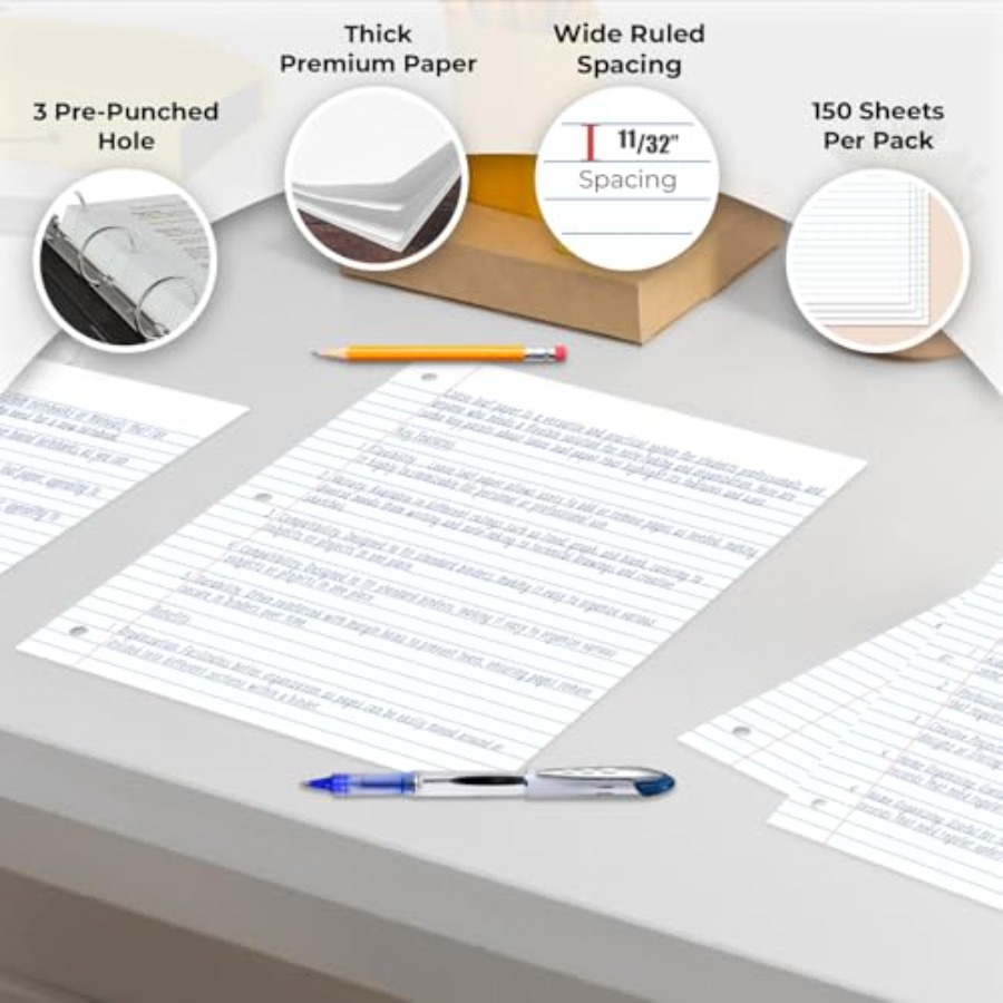 Loose Leaf Paper, 450 Sheets,, - огляд і ціна Paper Punch 3 Hole