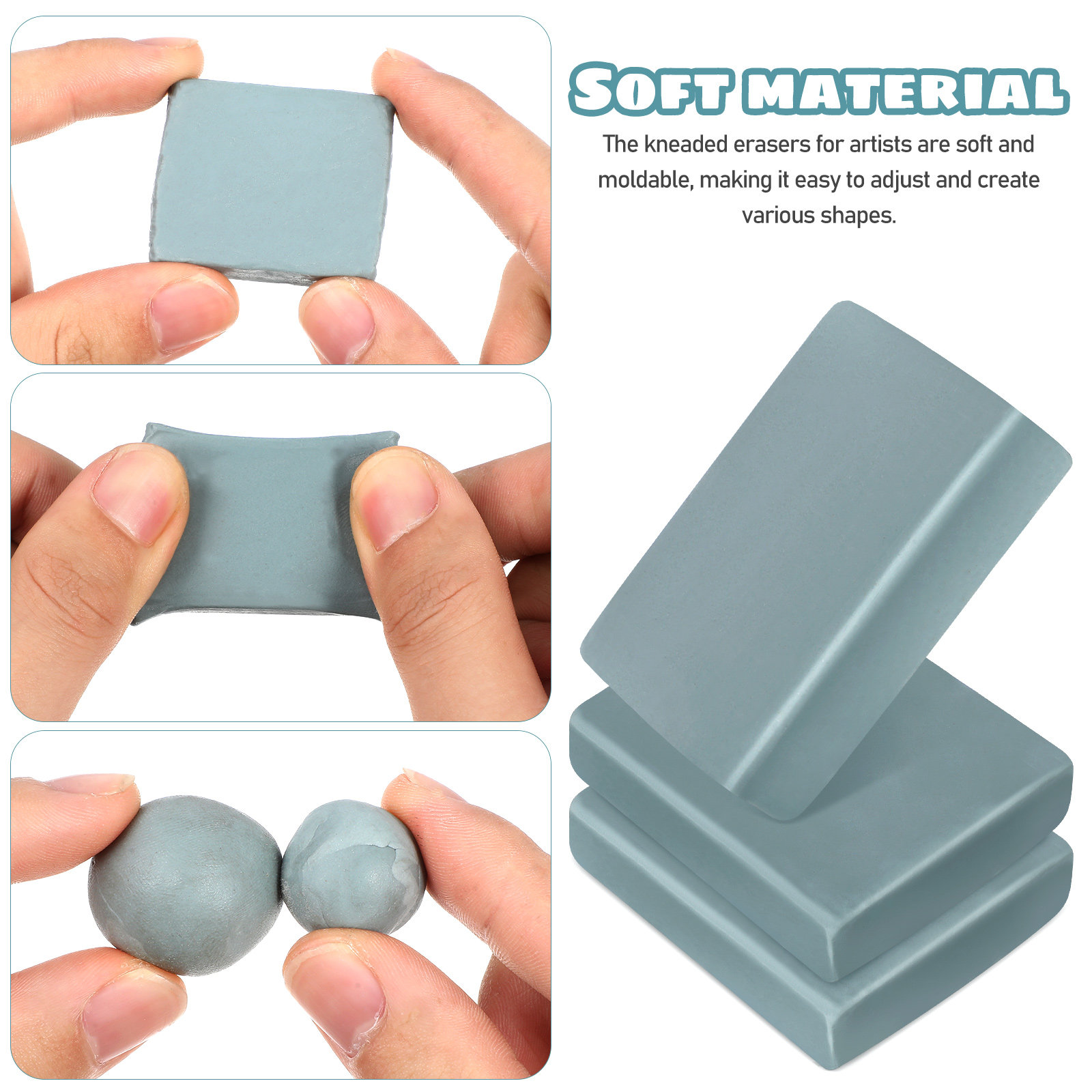 12Pcs Kneaded Erasers Moldable - огляд і ціна Rubber Eraser Kneaded