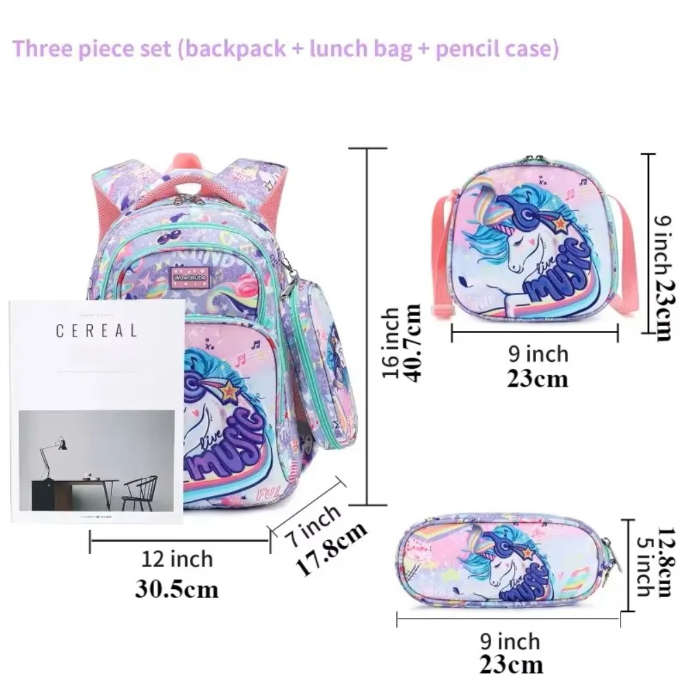 3PCS Kids Backpack Set Unicorn - огляд і ціна Pencil Case Large