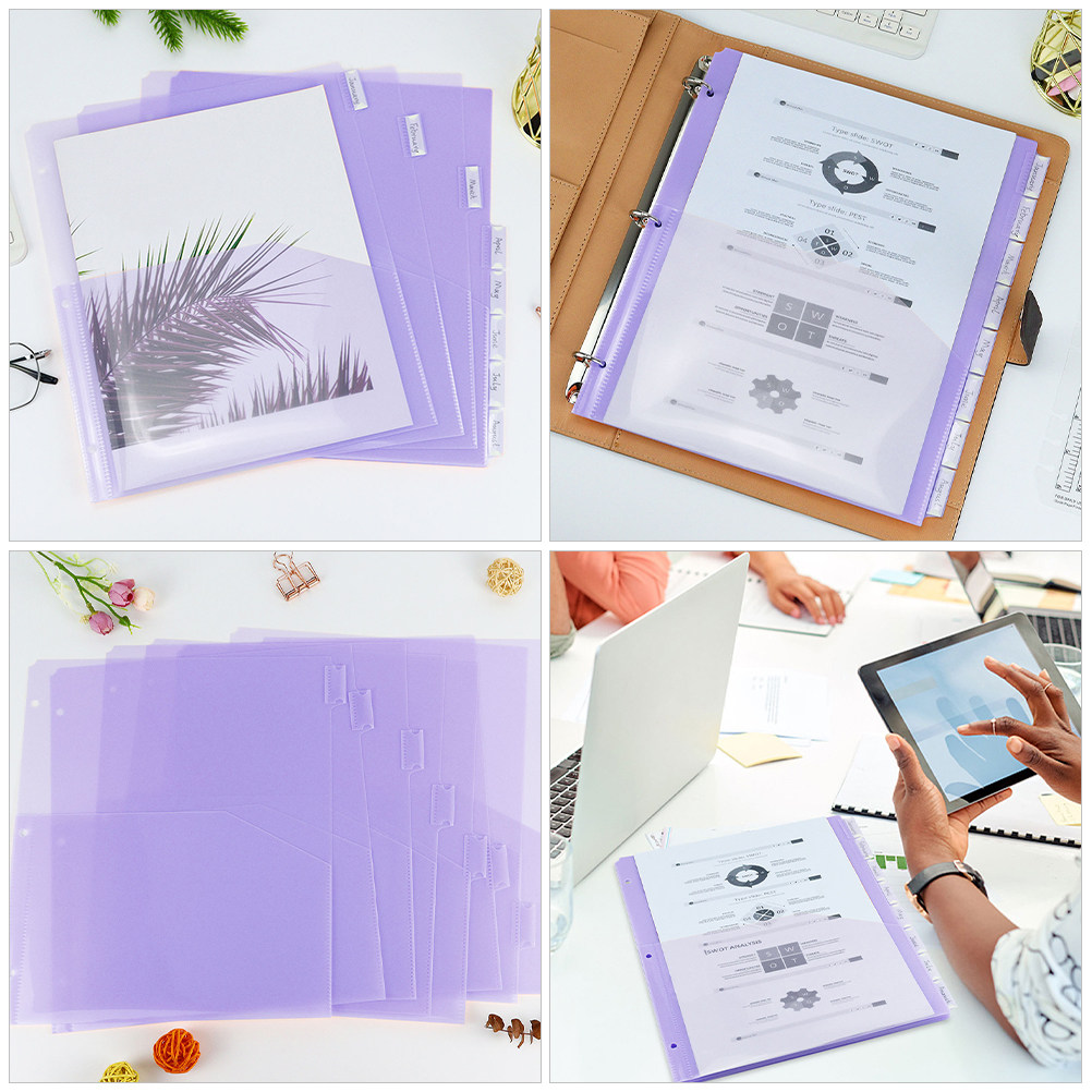 8Pcs Plastic Binder Pockets fo - огляд і ціна Paper Punch 3 Hole
