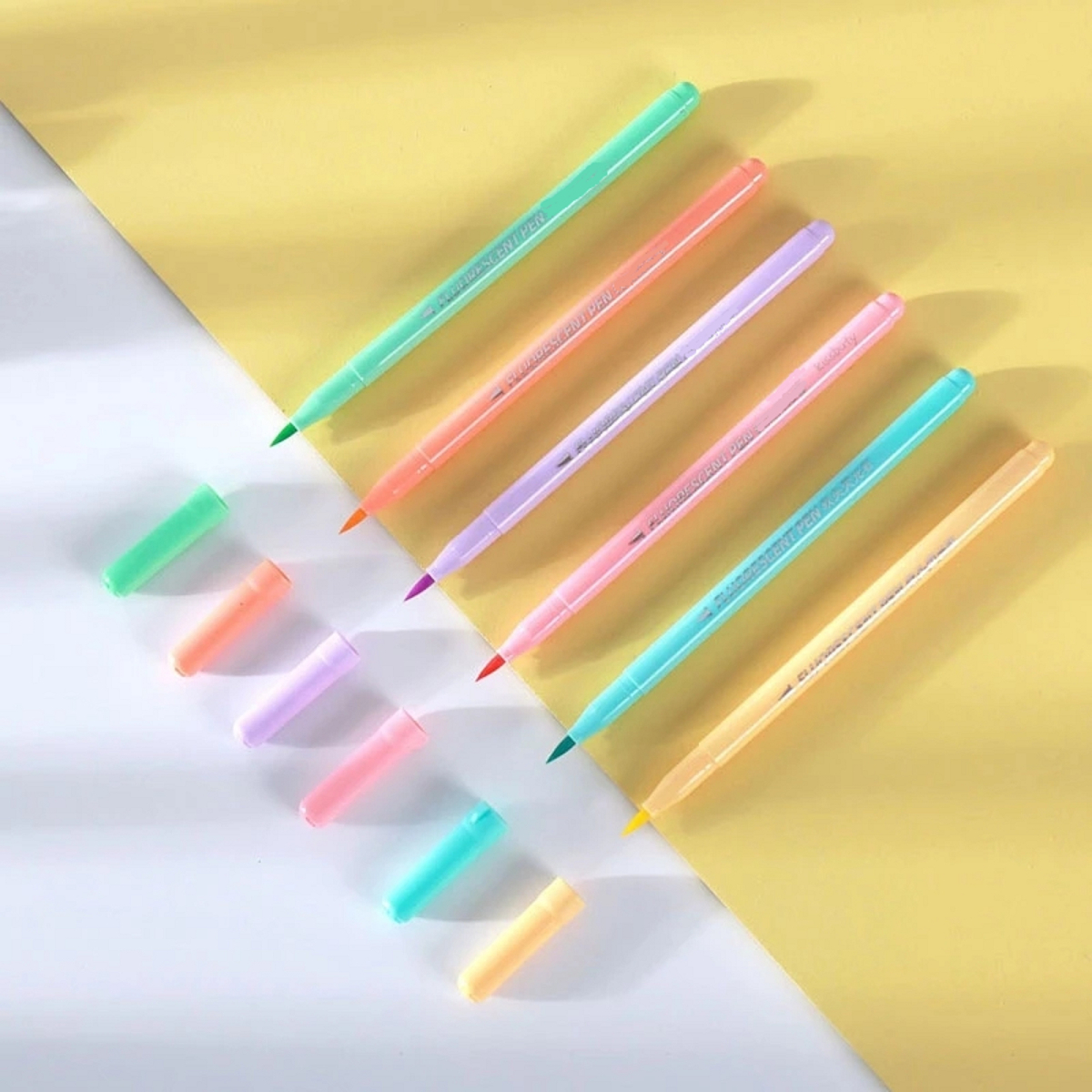 6pcs Soft Brush Fluorescence P - огляд і ціна Highlighter Set Pastel