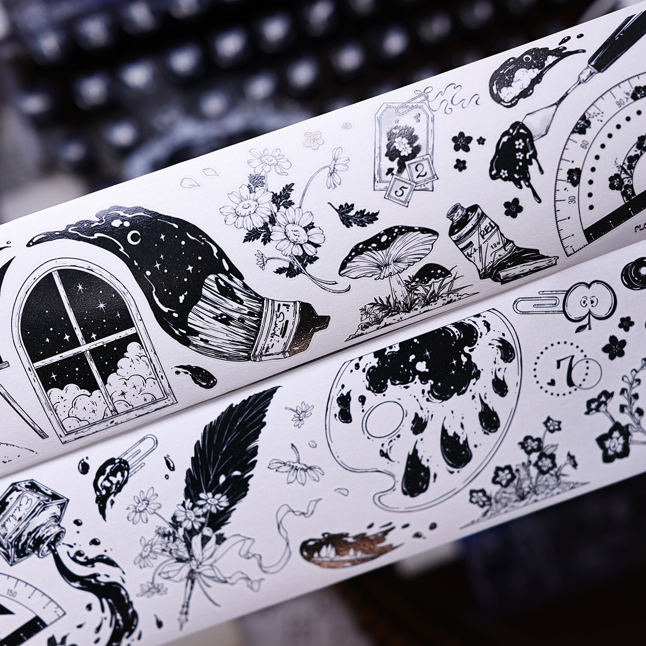 XiaoBaiJia Studio Vintage Blac - огляд і ціна Washi Tape Set