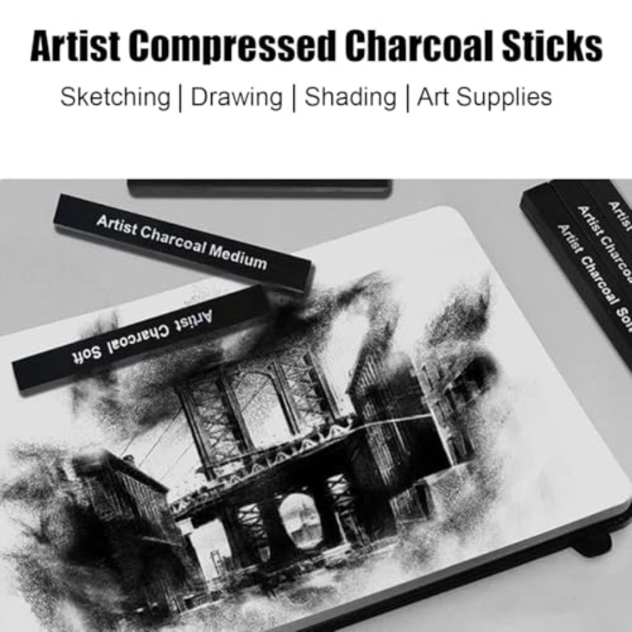 Compressed Charcoal Sticks 6 P - огляд і ціна Rubber Eraser Kneaded
