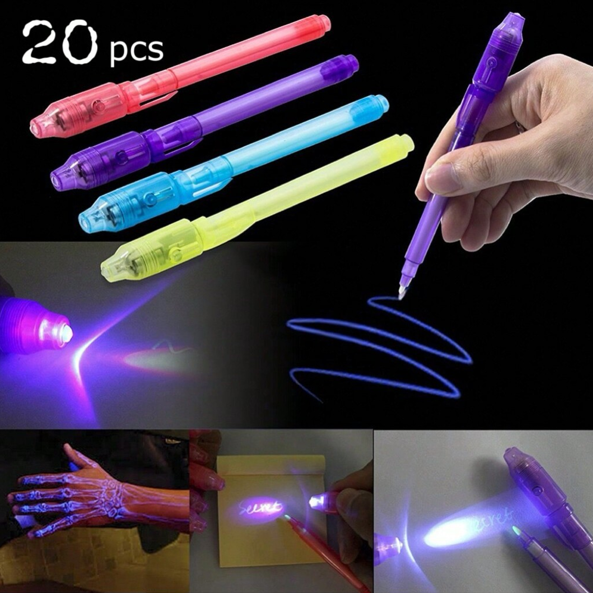 20PCS Invisible Ink Pen Set -  - огляд і ціна Highlighter Set Pastel