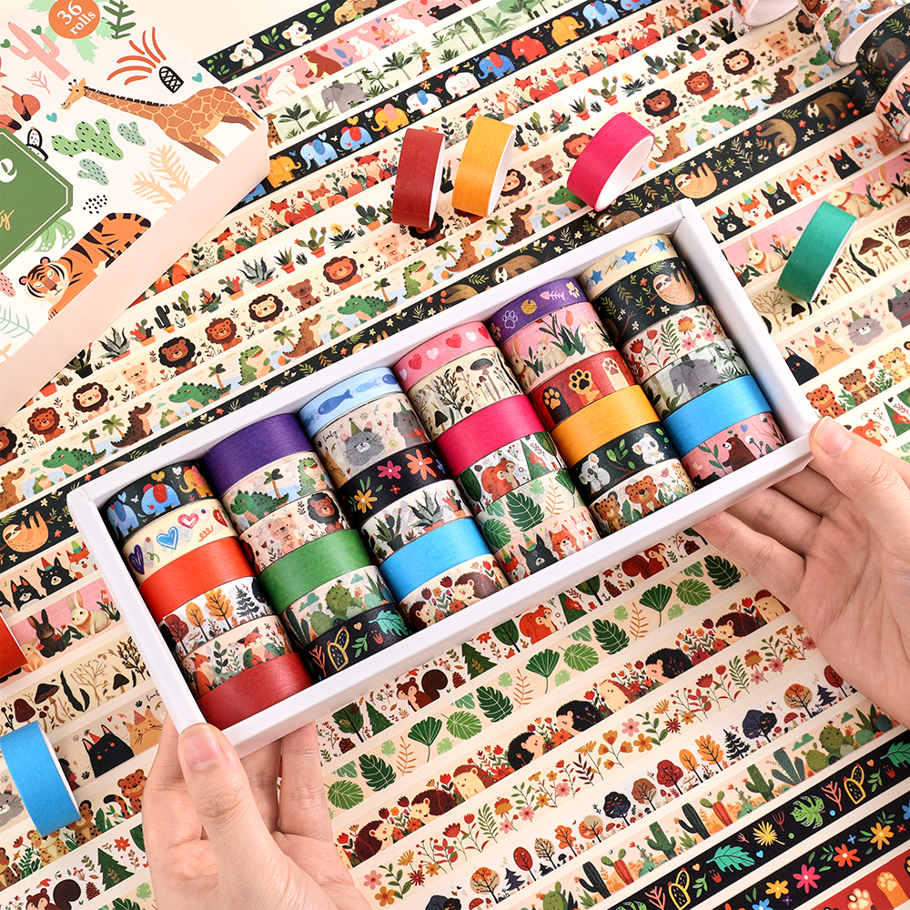 36 Rolls Vintage Animal Party  - огляд і ціна Washi Tape Set