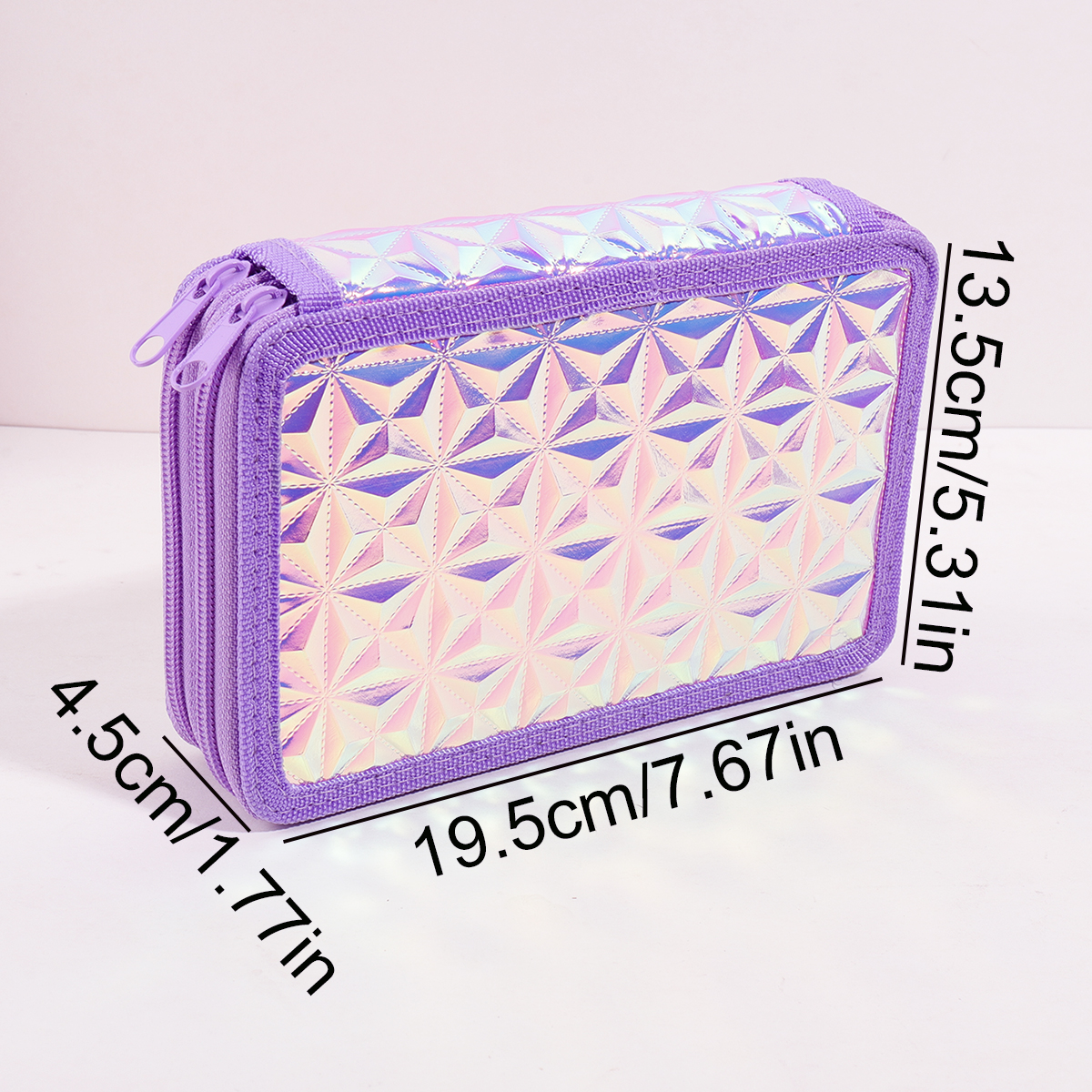 Y2K Purple Holographic Pencil  - огляд і ціна Pencil Case Large