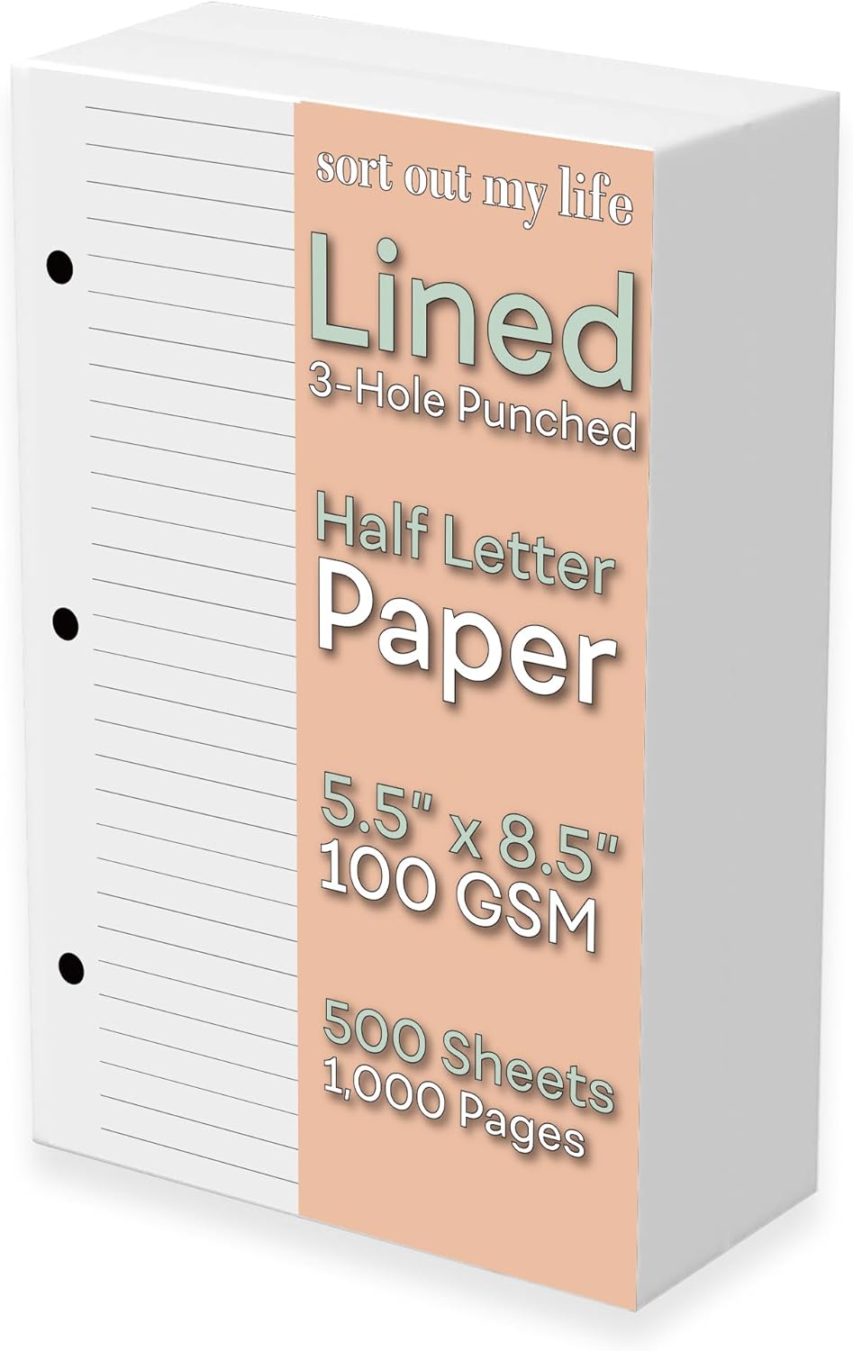 Half Letter Lined Paper, 3-Hol - огляд і ціна Paper Punch 3 Hole