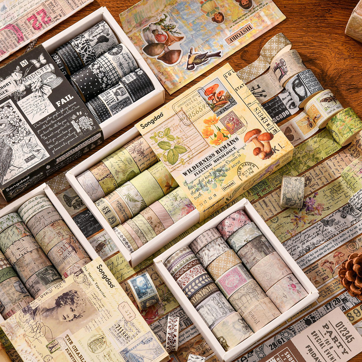20 rolls of vintage washi tape - огляд і ціна Washi Tape Set