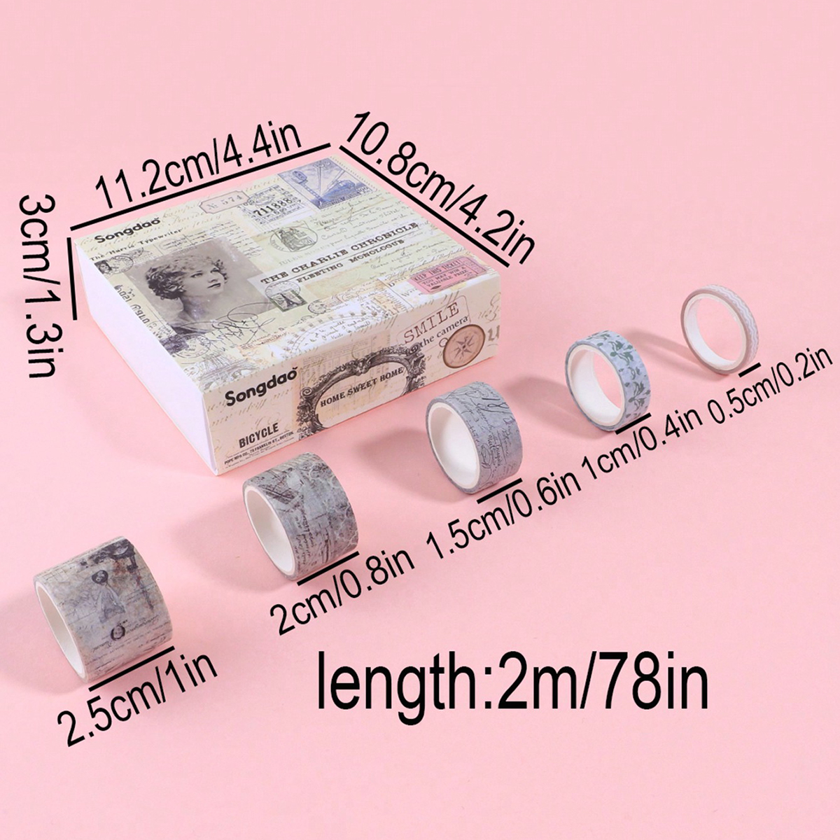 20 rolls of vintage washi tape - огляд і ціна Washi Tape Set