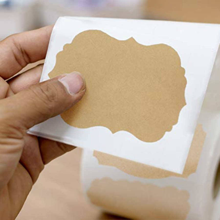 Scalloped Kraft Paper Labels B - огляд і ціна Sticker Label Roll