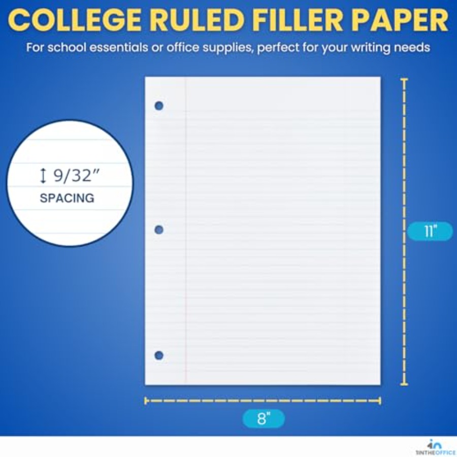 Loose Leaf Paper College Ruled - огляд і ціна Paper Punch 3 Hole