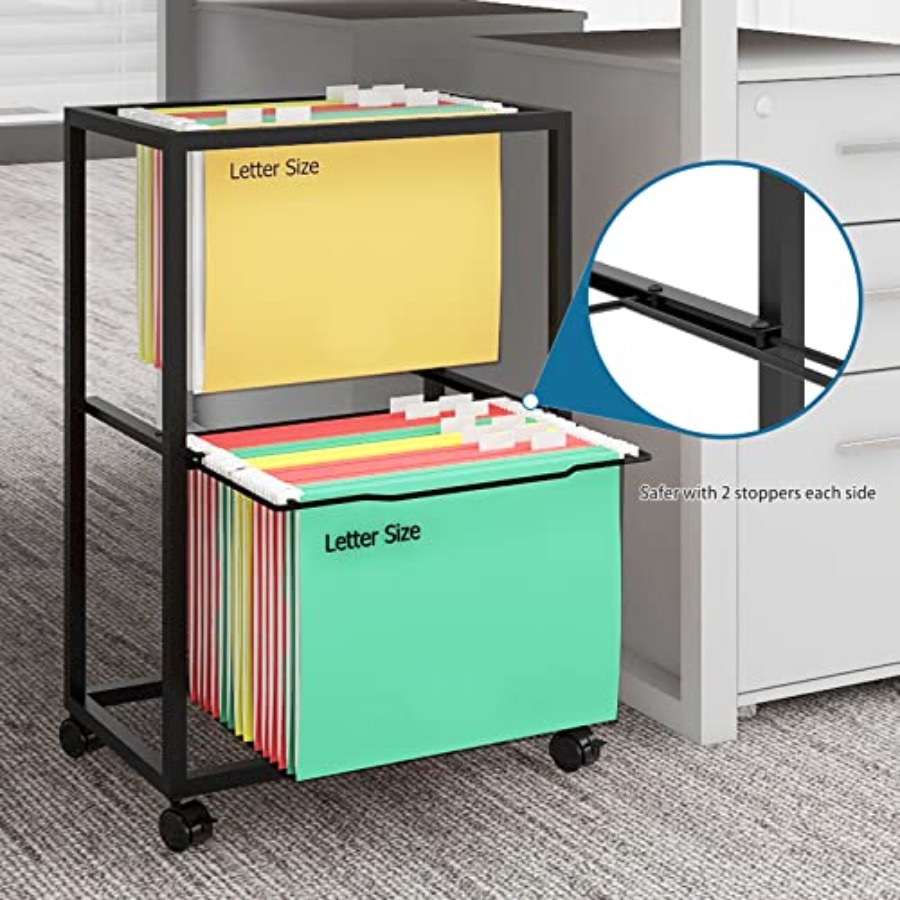 2 Tiers Metal Rolling File Car - огляд і ціна File Folder Hanging