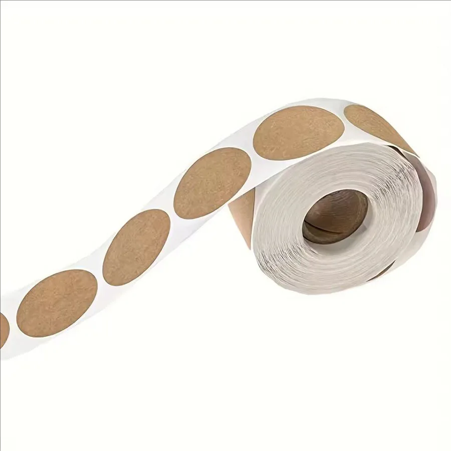 500 Pcs / 1 Roll ，kraft Round  - огляд і ціна Sticker Label Roll