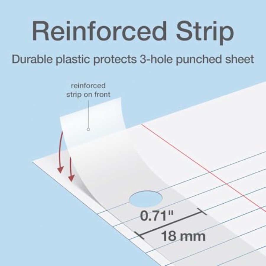 Reinforced Filler Paper, 8.5 x - огляд і ціна Paper Punch 3 Hole