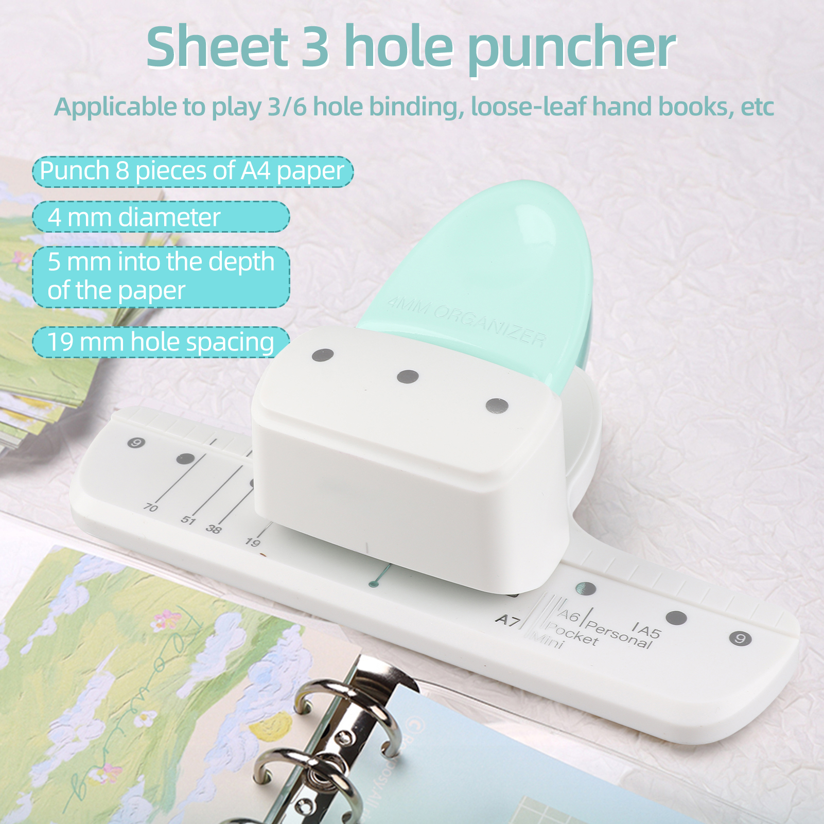 New 4mm Hole Puncher Daily Pla - огляд і ціна Paper Punch 3 Hole