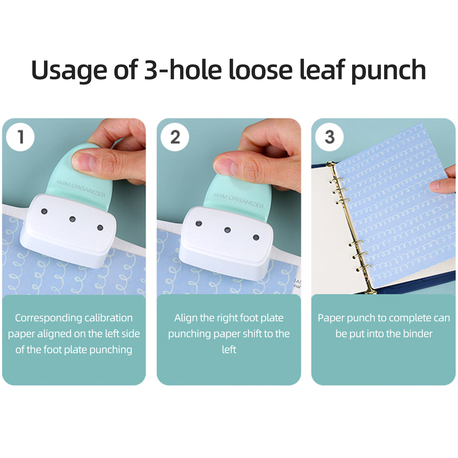 New 4mm Hole Puncher Daily Pla - огляд і ціна Paper Punch 3 Hole