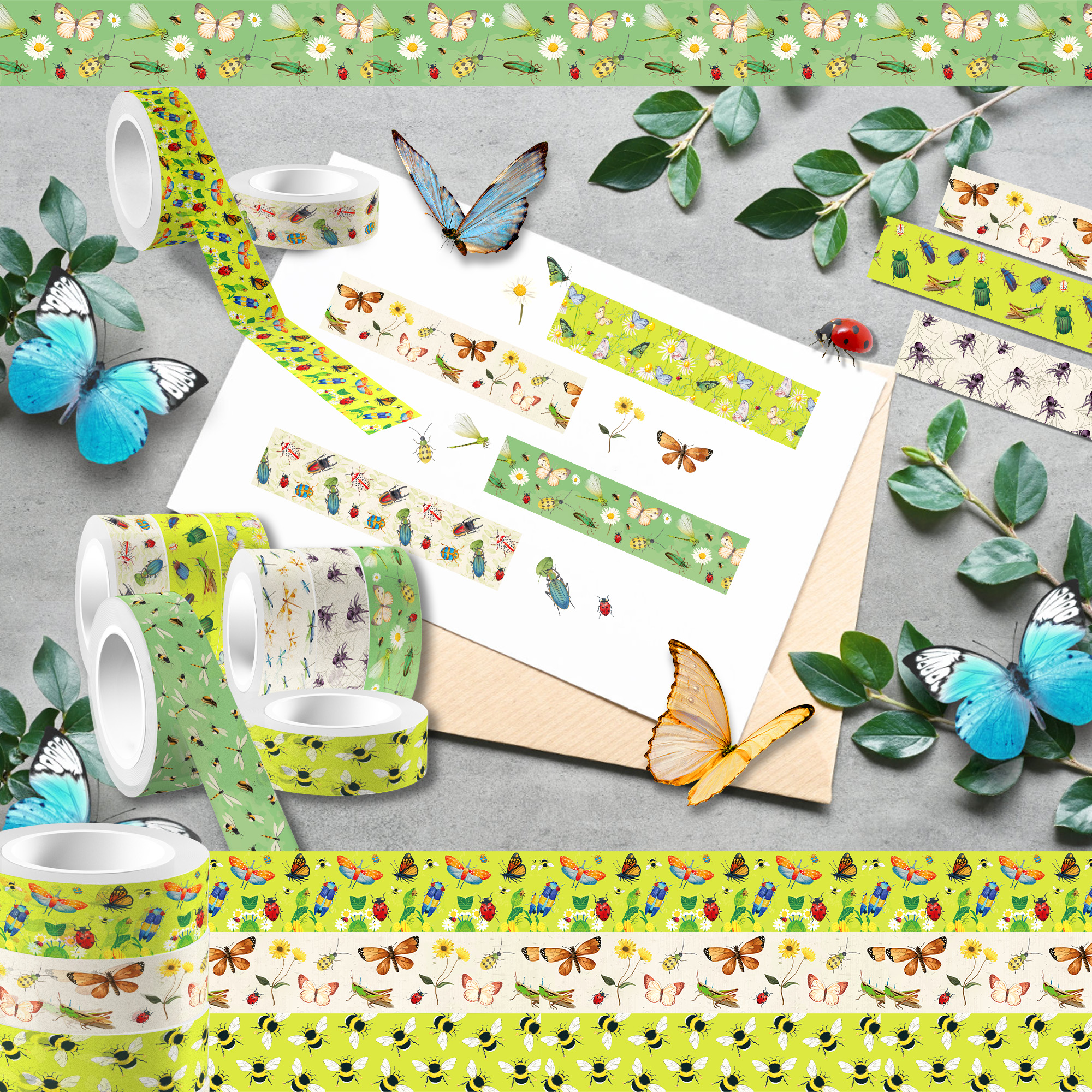 12 Rolls Cartoon Insect Bee Bu - огляд і ціна Washi Tape Set