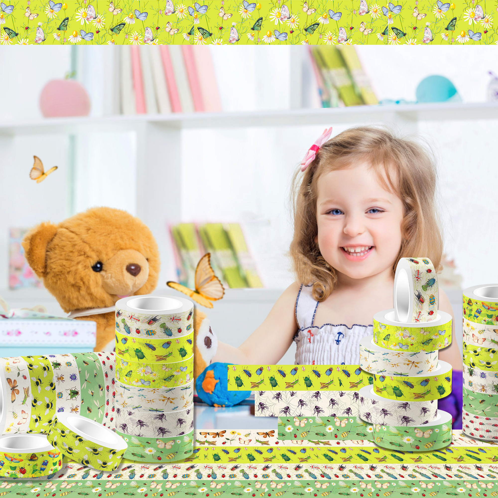 12 Rolls Cartoon Insect Bee Bu - огляд і ціна Washi Tape Set