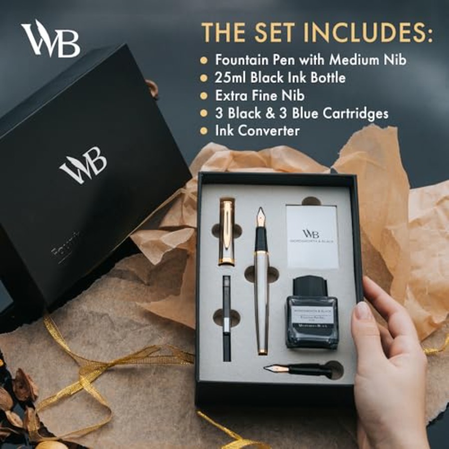 Fountain Pen Set, 18K Gilded M - огляд і ціна Fountain Pen Ink