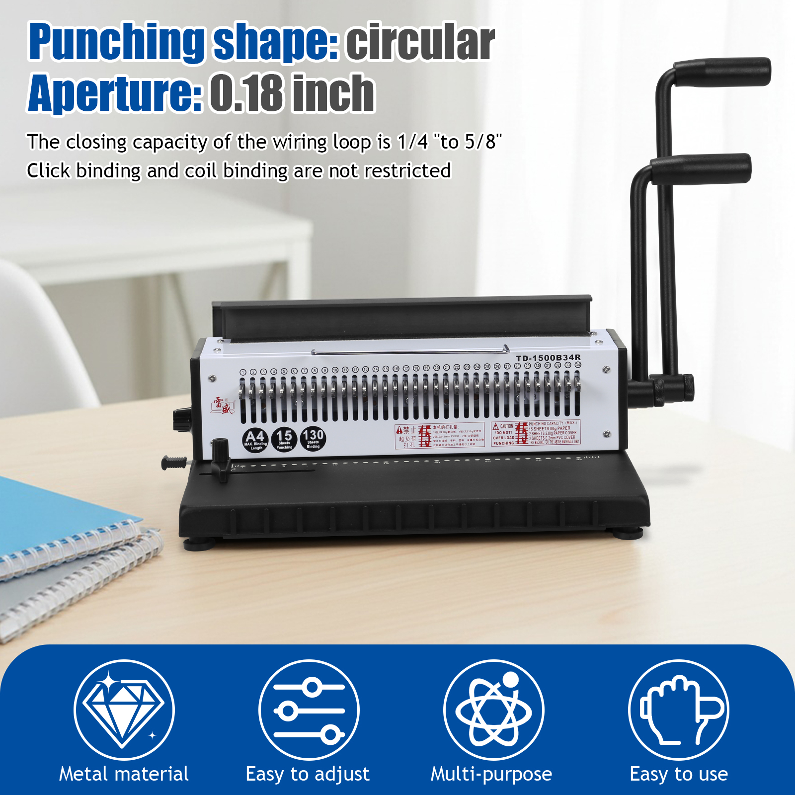 1500B34R Round Hole Binding Ma - огляд і ціна Paper Punch 3 Hole
